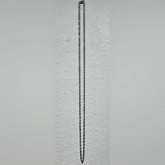 Vintage Long Silver-tone Snail Chain Link Necklace - Picture 2 of 4